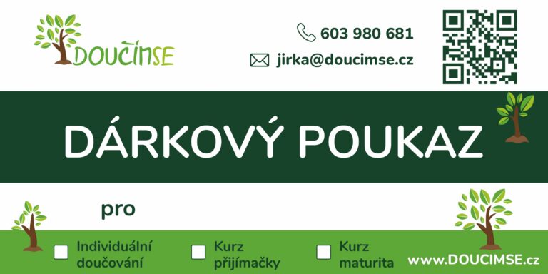 Dárkový poukaz na doučování (vzor)